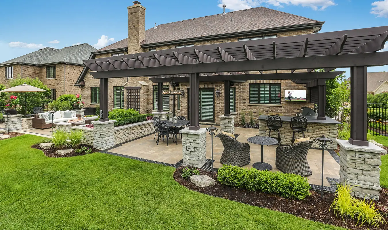 A pergola will add value to your home, and provide a cool oasis from the hot sun for relaxing and socializing.